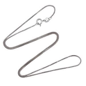 Box Chain Necklace | Italian Vintage Sterling Silver 925 | 18"